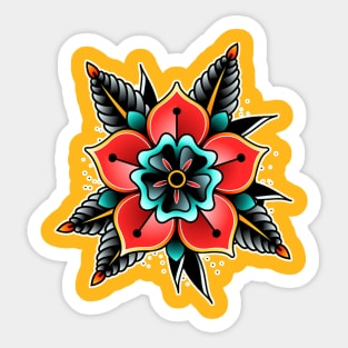 Flower Traditional Tattoo design Sticker